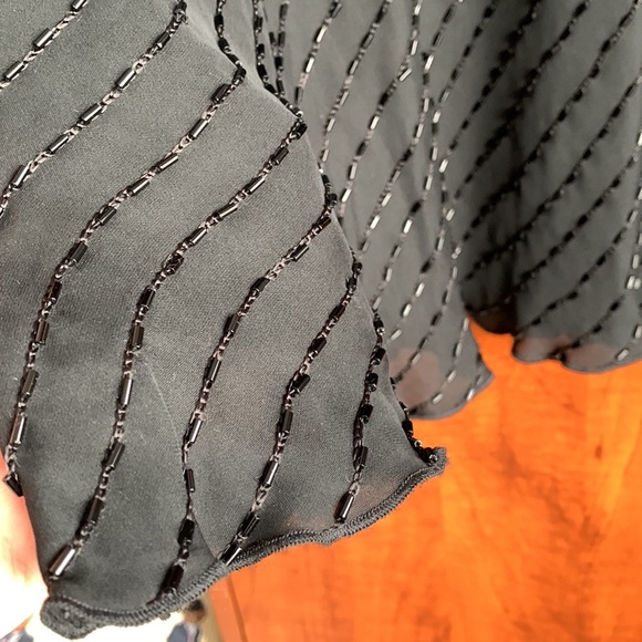 NWOT Lauren Ralph Lauren Black Silk Beaded Skirt, Size 4 - Picture 5 of 14